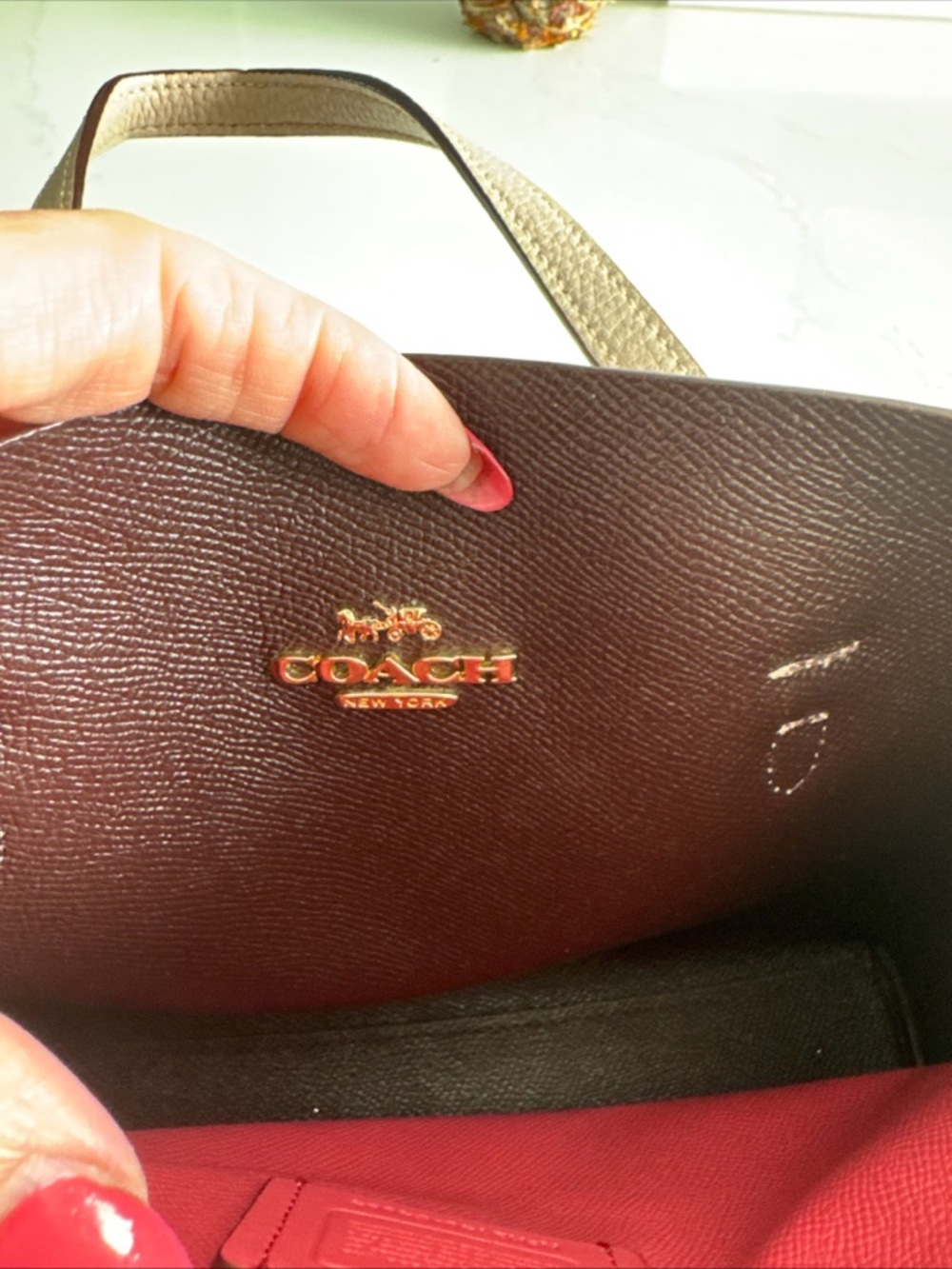 Coach Pebbled Leather Satchel in Dusty Rose with Gold Hardware - Picture 8 of 9